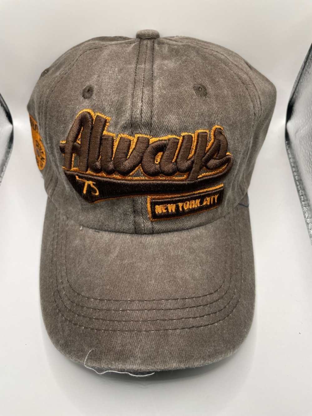 Always Brown & Gold Embroidered Baseball Cap